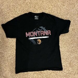 University of Montana Grizzlies T-Shirt Russell Athletic Men's Large Black NCAA